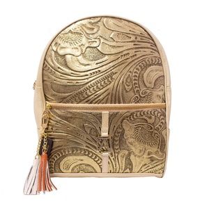 AngeLozano Chiapas Chiseled Gold Backpack